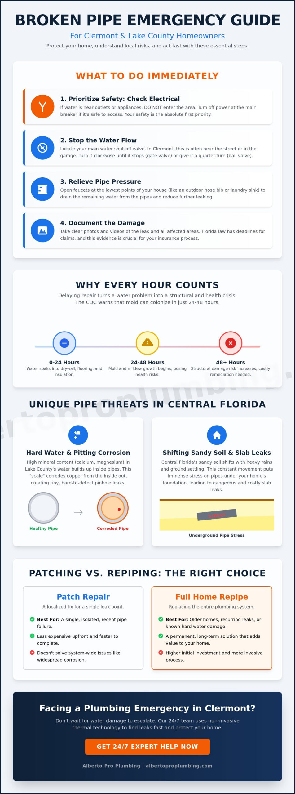 Broken Pipe Repair in Clermont, FL: The 2026 Homeowner’s Recovery Guide
