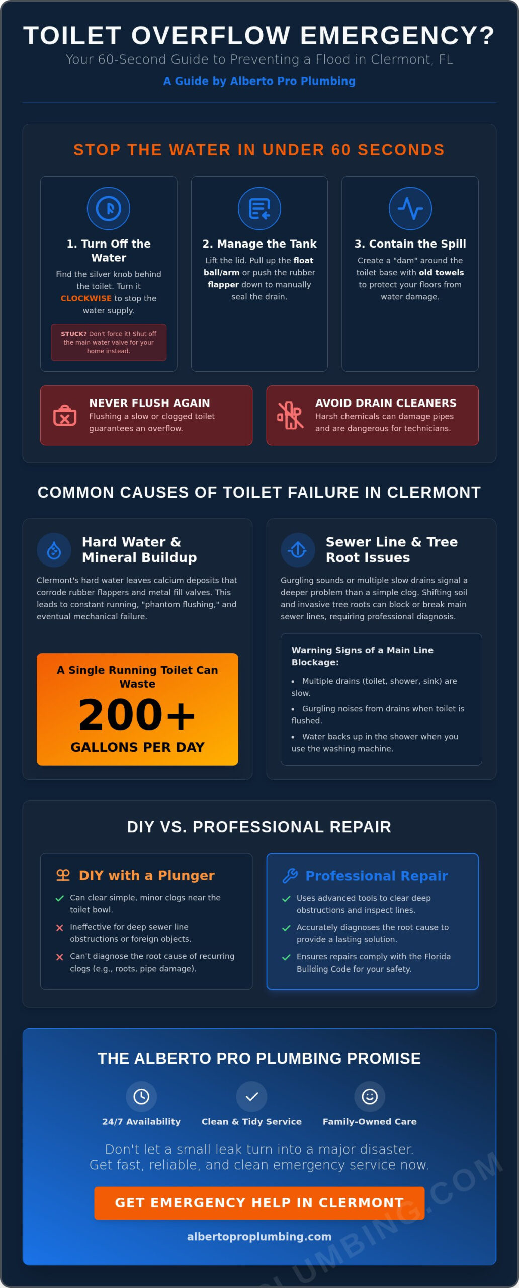 Emergency Toilet Repair in Clermont, FL: A Homeowner’s 24/7 Response Guide