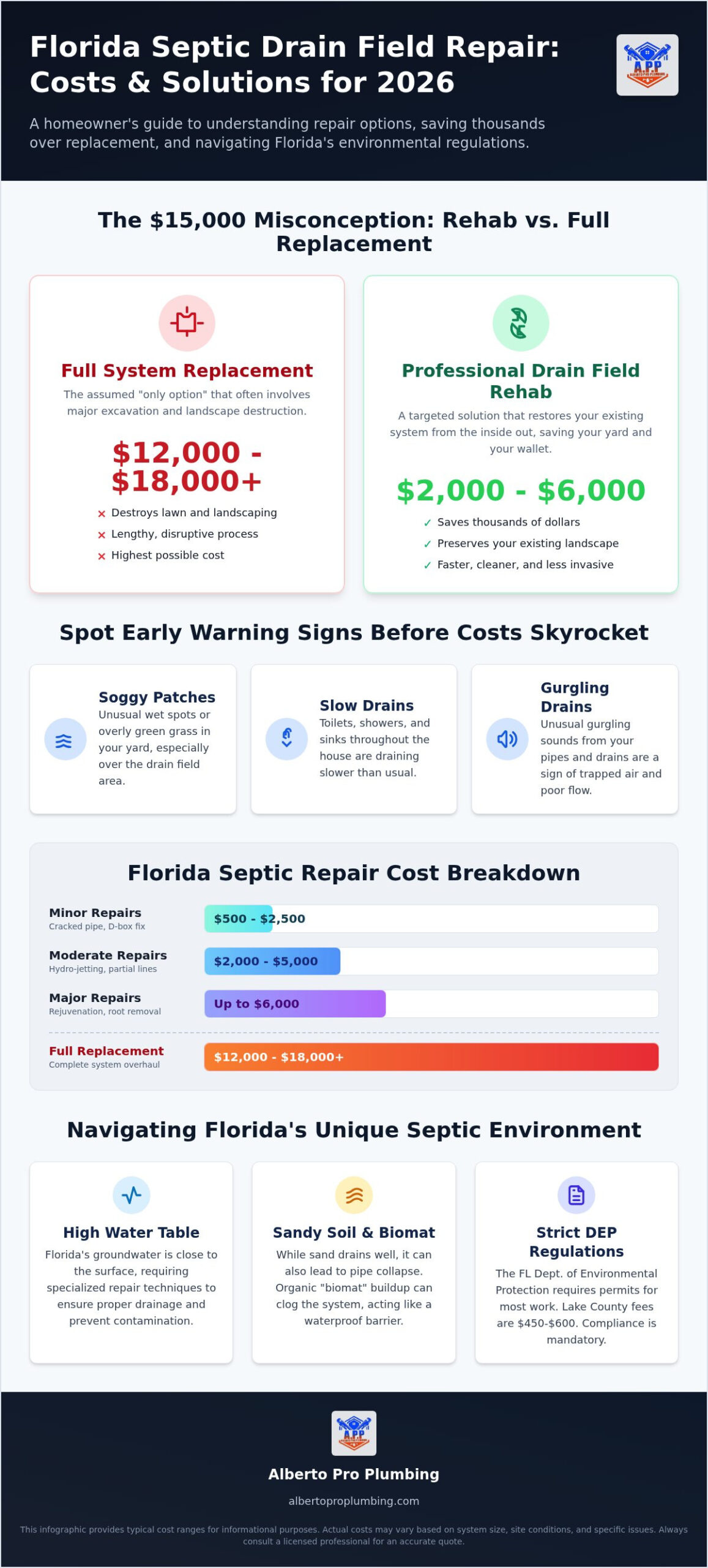 Septic Drain Field Repair Cost in Florida: 2026 Homeowner’s Guide