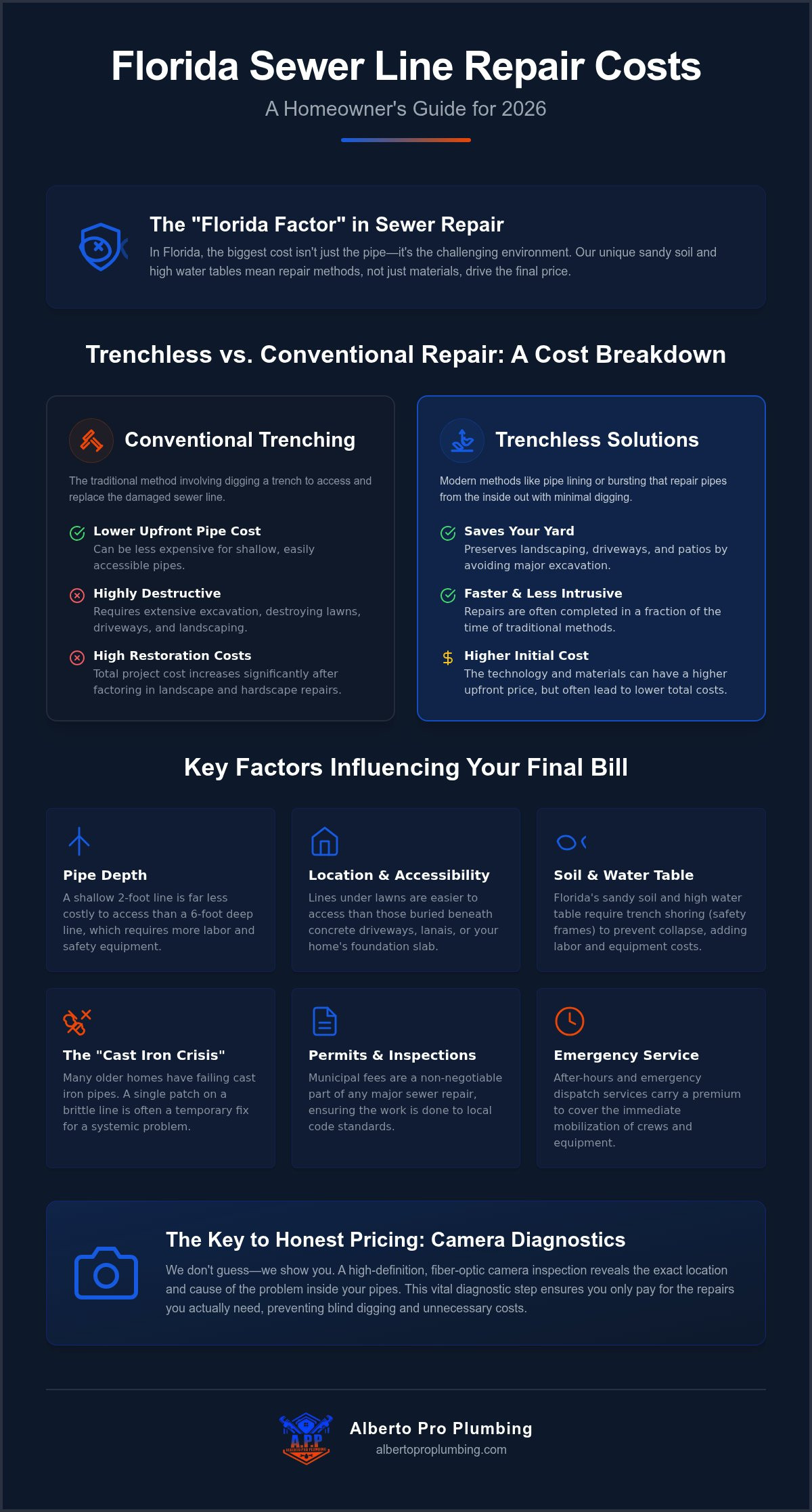 Sewer Line Repair Cost in Florida: 2026 Homeowner’s Pricing Guide